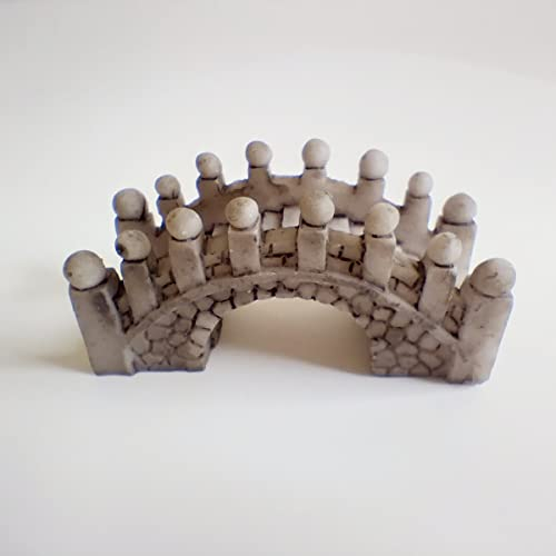 Miniature Bridge for Tabletop Terrarium, Zen Garden, Fairy Garden, Bonsai Tree Decoration (A (Small Grey))