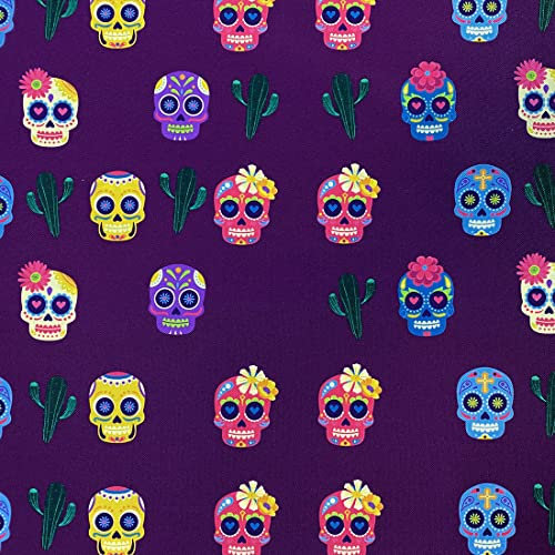 HEKO PANELS Stoff Oxford Wasserdichte Meterware CanvasPolyester Stoff Zum Nähen Nähstoffe Möbelstoffe Dekostoffe Handwerken Wasserabweisend Blickdicht Dia De Los Muertos 100 x 155 cm