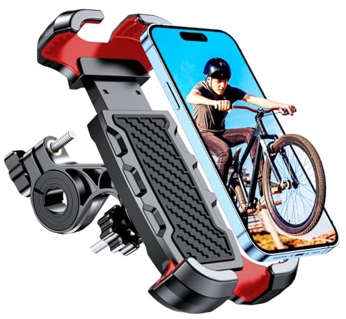 Mohard Porta Cellulare Bici, Blocco di Sicurezza Porta Cellulare Moto, 360° Rotabile Supporto Telefono Bicicletta MTB Universale Manubrio & Protezione Silicone Compatibile con 4.7''-6.8 Smartphones