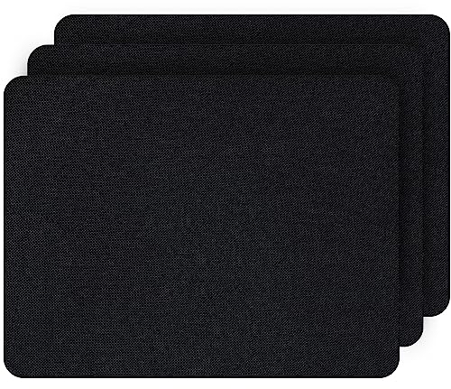 Leinenstoff Reparatur Patch 20x28cm(3er) - Stoff Flicken Selbstklebend Schwarz, Selbstklebender Stoffe-Reparaturaufkleber, Selbstklebende Stoffe für Möbel, Leinen-Kissen, Autositze, Kopfteile