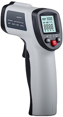 2-in-1 Berührungsloses Infrarot-Thermometer/Thermo-Leckdetektor, GM550F Temperaturpistole 50 ℃ ~ 500 ℃ (-58 °F ~ 1222 °F), mit dreifarbiger Hintergrundbeleuchtung und akustischem Alarm