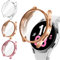 [3Pezzi] Kamita Custodia Compatibile con Samsung Galaxy Watch 6 44mm, Morbido TPU Bumper Cover con Protezione Dello Schermo, Antigraffio Custodie Protettiva Case per Samsung Watch6 (Chiaro+Oro+Rosa)