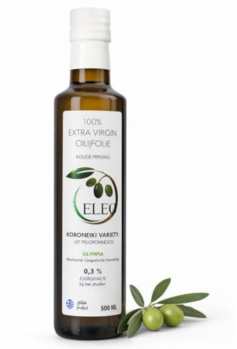 ELEO Olympia - Huile d’Olive 500ml Bouteille Extra Viege - Pressée à Froid - 100% Olives Grecques Koroneiki - Qualité Supérieure - Riche en Antioxydants - Lauréat de Médailles Internationales