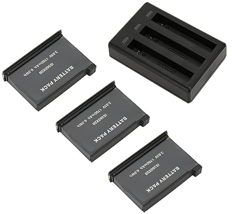 BC IS360X2B für Insta 360 X2 Kamera-Akku-Ladegerät, 3 Steckplätze Action-Kamera-Akku-Ladegerät für Insta 360 X2, 3 Stück 1700 MAh Kamera-Akkus