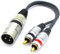 VITALCO Adattatore XLR maschio a 2 x RCA maschio adattatore microfono 3 poli a maschio RCA cavo audio adattatore