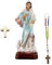 Katholisches Bild oder Schachtel + Katholischer Rosenkranz und Kreuz Geschenk aus weißem Türkis (Bild Jungfrau von Medjugorje und Rosenkranz der Jungfrau von Lourdes und Kreuz Geschenk aus weißem