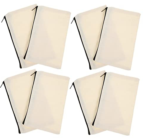 Housoutil Schreibwaren Canvas Taschen 8 Stück Federmäppchen Reißverschlusstasche Bleistiftbeutel Stifthalter Box Für Die Reise