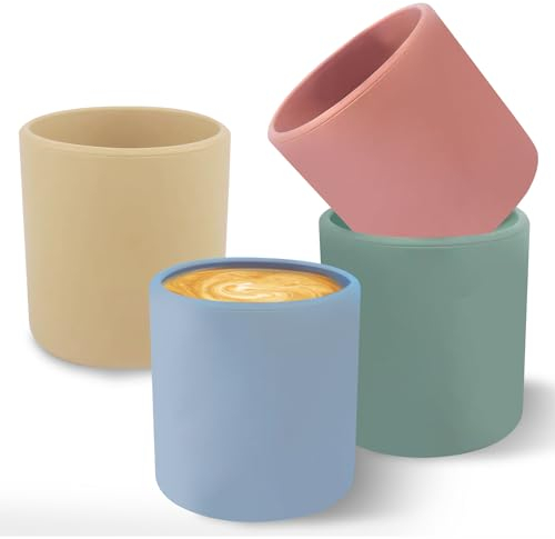 100 ml Set de 4 Tazas de Café Espresso: TOATELU Tazas de Capuchino Juego de Tazas de Cafe Diseño Apilable - Paredes Gruesas - Apto para Lavavajillas