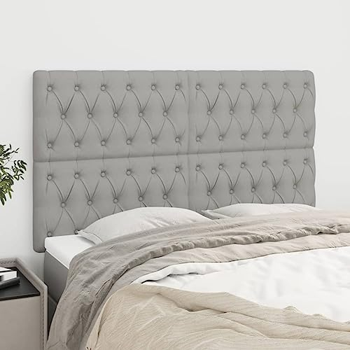 FUDUGEHMIOFWFJJ bettkissen rückenlehne,bettkopfteil,Bett abstandshalter Wand,Kopfteile 4 STK. Hellgrau 72x7x78/88 cm Stoffbett kopfteil husse,Bett kopfteil bezug,kopfteil Bett 160,