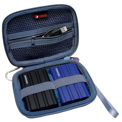 XANAD Blue 2-in-1 Hard Case for Samsung T9 / T7 Shield / T7 Touch 250GB 500GB 1TB 2TB 4TB Portable SSD