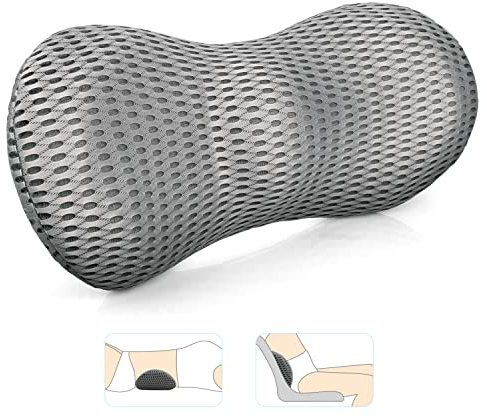 AgoKud Lumbalkissen, Lendenstützkissen für Bürostuhl und Autositz, Memory Foam Rückenstützkissen für den unteren Rücken, verstellbares Rückenkissen zum Ausruhen, Schlafen, Reisen