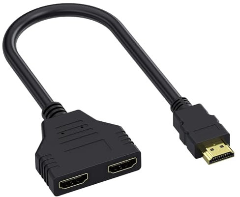 Sangcca Splitter 1080P,Sdoppiatore HDMI,Cavo Adattatore Sdoppiatore HDMI a Doppio HDMI Femmina,Adattatore per Cavi HDMI,Cavo HDMI Splitter 1080P,Adattatore per HDTV HD,LED,Monitor LCD e Proiettori