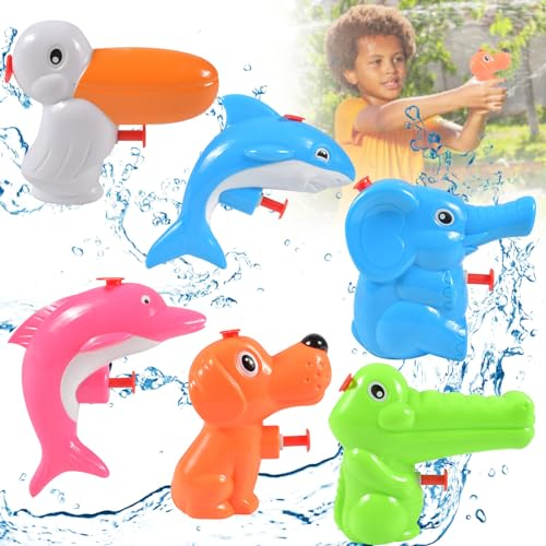 Funmo 6Pcs Wasserpistole für Kinder,Wasserpistole Klein,Interaktives und leidenschaftliches Spielzeug das perfekte Spielzeug für Sport,Pools, Strände und Wasserschlachten im Freien