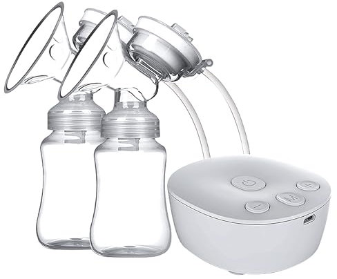 Double Electric Breast Pump - Hands Free, Low Noise, BPA-Free, Automatic with Bottle Set, Ideal for Double Pumping - Portable and Efficient Breast Pump Electrical