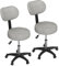ARunThLana 2er-Set Bürohocker mit Rückenlehne, 360° drehbarer Rollhocker mit Rollen, höhenverstellbar 47-58 cm, für Massagesalon, Büro, Klinik,Grau
