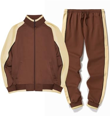 FTCayanz Tuta Uomo Sportiva Manica Lunga Giacca Jogging Fitness Pantaloni Tute Ginnastica Giubbotto