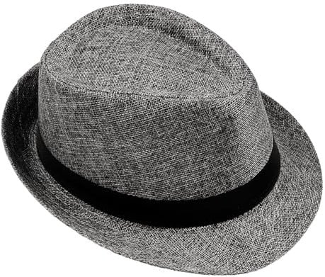 keland Fedora Trilby Hut Sommer Strohhut Panamahüte für Damen Herren (Dunkelgrau)