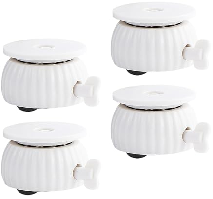 Generic 4er Set Lenkrollen für Möbel, Einfache Montage, 360 Grad Drehbar, mit Bremse, Schwarzes Rad, Weiß