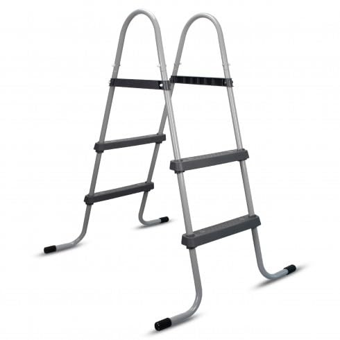 COIL Stabile Poolleiter für Gartenpools bis 86cm, Metall Pool Leiter, Sicherheitsleiter mit Breiten Stufen, Schnellmontage, Pool Treppe Robust & Langlebig – Ideal für kleine Schwimmbäder, Pooltreppe
