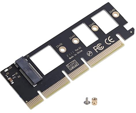 Uanratg M.2 NVMe SSD PCI-E 3.0 X16/X8/X4 Support de carte adaptateur SSD de bureau 2230 2242 2260 2280 Taille carte d'extension de disque dur