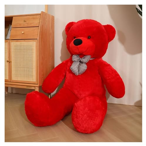 KUKUShining Riesen Teddybär Plüschtier, Weiches Kuscheltier Gemütliche Entspannung Niedliche Wohndekoration Mädchen Kinder(Red,80cm/31.5in)