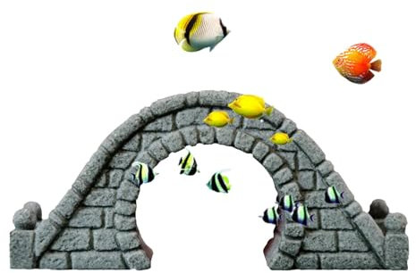 Ghjkldha Fish Tank Ornament, Aquarium Arch Bridge, Garden Decoration Arch, Flower Decor Aquarium, Fish Tank Landscape, Decorative Aquarium Ornament, for Microlandscape Patio Lawn