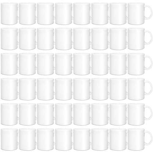 SUBLOVER 11 oz Ensemble de 48 Blanc tasses à sublimation, Céramique Personnalisé Mugs et Tasses à café pour Cadeau Collègue Idée Cadeau Original