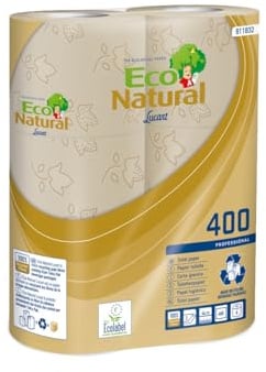 Toilettenpapier WC Papier Klopapier 2-lagig Zellstoff 400 Blatt havanna/natur 30 Rollen in VE (5x6)