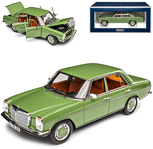 Mercedes-B 200/8 Strich Acht Limousine Grün W114 W115 Modell 1967-1976 Version 2. Serie 1973-1976 1/18 Norev Modell Auto