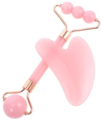 Holibanna 1 Ensemble Rouleau De Massage Outil Visage Guasha Rouleau De De Massage Pour Les Jambes Masseur à Rouleaux Faciaux Outil Guasha Outils Pour Le Visage Gua Sha Abdos Rose