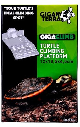 GIGANTERRA Reptile Hanging Acrylic Turtle Climb Platform Ladder Aquarium Habitat 12 x 18.5 x 4.5cm