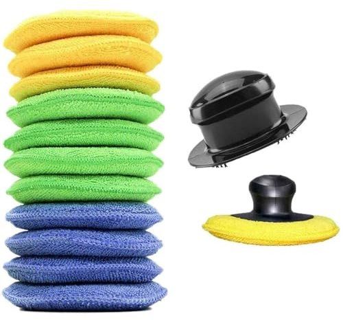 Zymoplas 13 Pieces Car Wax Sponge Vehicle Cleaning Accessories High Density Foam Applicator Dust Remover Care Curing Pad