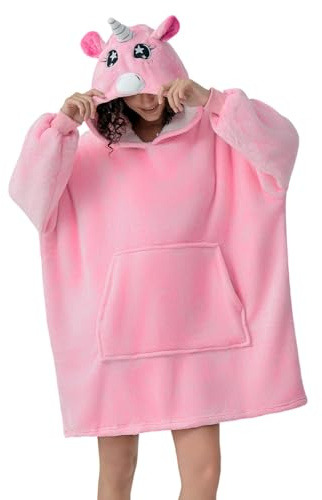 Tier Tragbare Decke Hoodie, Big Oversized Sherpa Bequeme Snuggie für Erwachsene Frauen