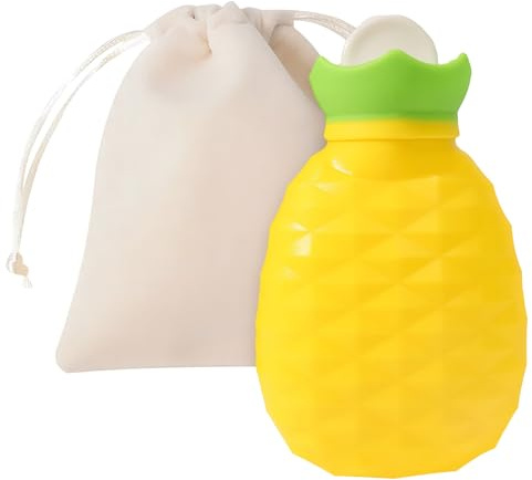 Hot Water Bottle with Cover, 200ml Mini Silicone Hot Water Bag for Back,Best Birthday, Christmas Gifts for Girls Women Kids Adults (Yellow)