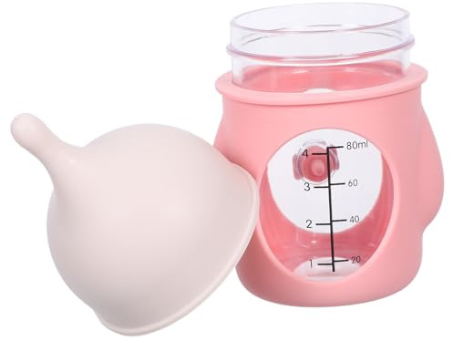 UPKOCH Haustier-Nuckelflasche Wiederverwendbar Sanftes Fütterungsfläschchen für Neugeborene Welpen und Kätzchen Anti-Verschlucken Schutz Tragbar für Unterwegs und Zuhause Rosa