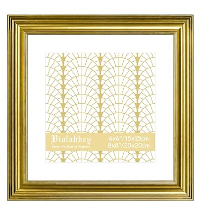 VIOLABBEY Bilderrahmen 20x20 cm Gold,Vintage Foto Rahmen