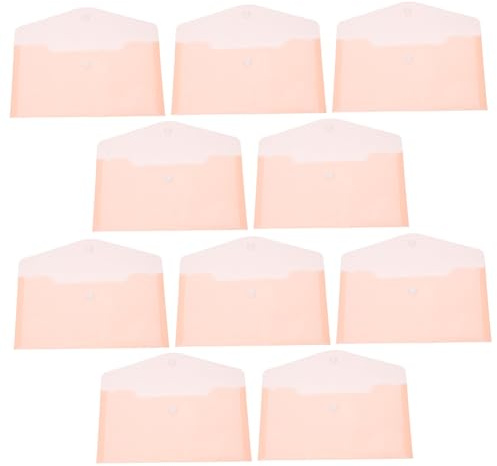 FUNNETOYU Lot De 10 Pochettes Transparentes Pour Documents Pochettes Transparentes Pour Documents Importants En Plastique Rose