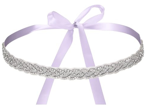sourcing map Cintura da sposa, cintura per abito da sposa, realizzata a mano, con strass scintillanti, fascia per abito da sposa o damigella d'onore