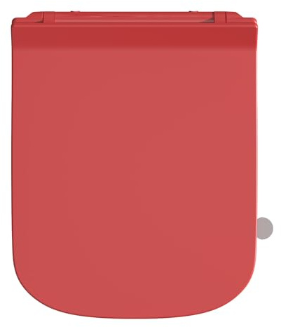 SREWOHS PRO Abattant WC Forme Carrée [COURT], Cuvette Toilette avec Frein de Chute, Lunette WC Universel de Fermeture rapide, Facile à Nettoyer, Testée Jusqu'à 150kg, 42,5 * 34.5CM, Rouge