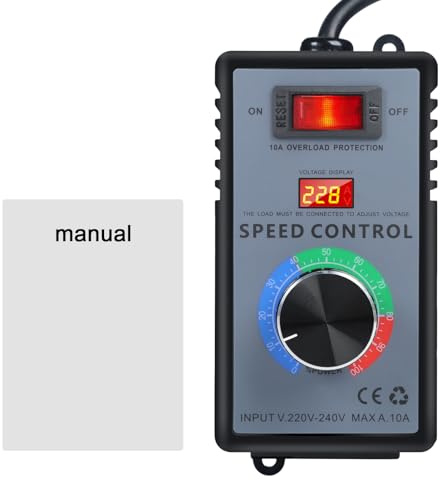 Drehzahlregler 230V Motor Drehzahlregler Spannungsregler 230V AC | Drehzahlregler 230V Motordrehzahlregler 4000W für Winkelschleifer Bläser Handbohrer Kreissägen Europäischer Standardstecker