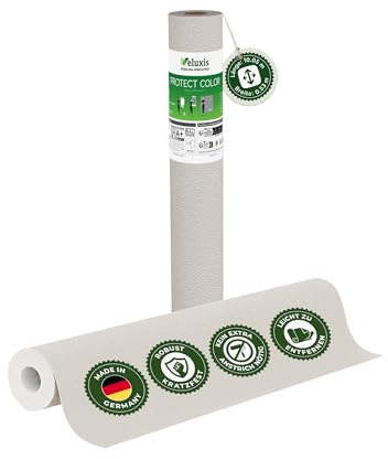 Veluxis Vliestapete PROTECT COLOR Hellgrau – 10,05 m × 0,53 m | kein Anstrich notwendig, kratz- & stoßfest, rissüberbrückend, Made in Germany
