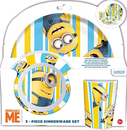 Joytoy Set in melamina Minions, Multicolore, 8 x 12 x 16 cm, 3 unità