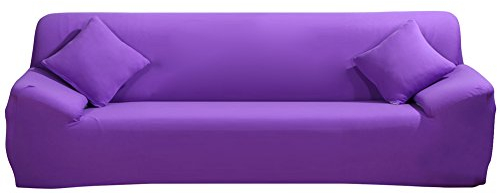 ele ELEOPTION Sofa Überwürfe Sofabezug Stretch elastische Sofahusse Sofa Abdeckung in Verschiedene Größe und Farbe (4 Sitzer für Sofalänge 220-300cm, Violett)