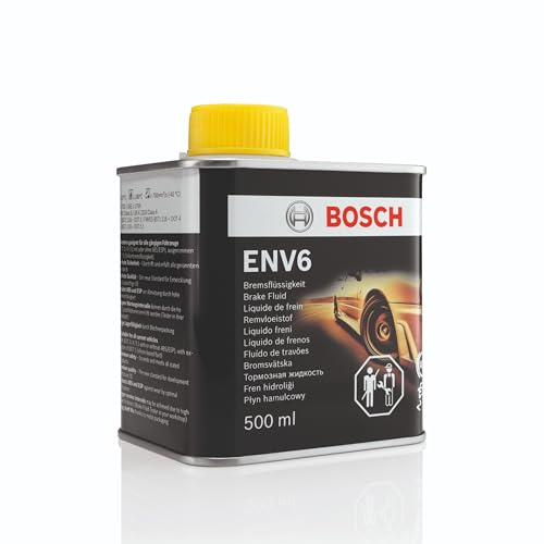 Bosch Bremsflüssigkeit ENV6, 0,5 L - für Fahrzeuge mit oder ohne ABS/ESP-Bremsen - OE-Qualität - kompatibel mit DOT 3, 4, 4 (HP/LV) und 5.1