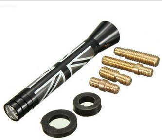 Alamor 7,7 Cm/10.7 cm Union Jack Uk Ger Flag Carbon Fiber Grid Car Antenne-2