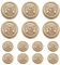 MebuZip 14 Stück Kunststoff Knöpfe Mattgold 15mm 20mm Metallknöpfe für anzüge jacken mäntel blazer uniform (MBM21)