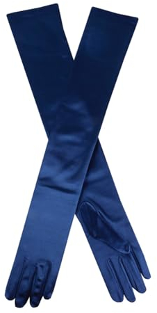 Dents Damen Samt-Abendhandschuhe, Marineblau - Einheitsgröße
