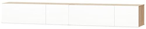 vidaXL Mueble Salón TV Madera Contrachapada 2 Piezas Roble Blanco Brillo Soporte Televisor