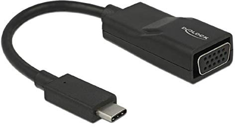 DeLock Câble Adaptateur USB Type-C mâle vers VGA Femelle Noir