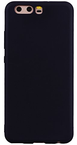 cuzz Kompatibel mit Huawei P10 Hülle Case Silikon Schutzhülle Handyhülle,Outdoor Stoßfest Schutzhülle Schmaler Telefonschutz,Staub und Scratch-Stoßfest-Schwarz